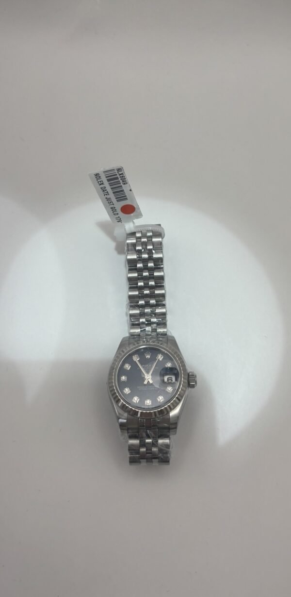 Rolex Lady-Datejust 26 – Ref. 179174G 18K White Gold Fluted Bezel, Blue Diamond Dial - Image 2