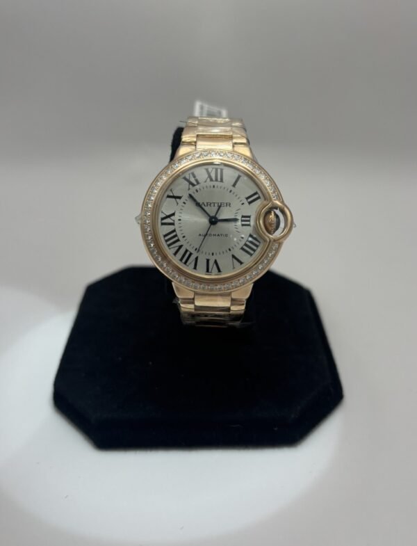 Cartier Ballon Bleu de Cartier – Ref. WJBB0036 (33 mm, 18k Rose Gold, Diamond Bezel)