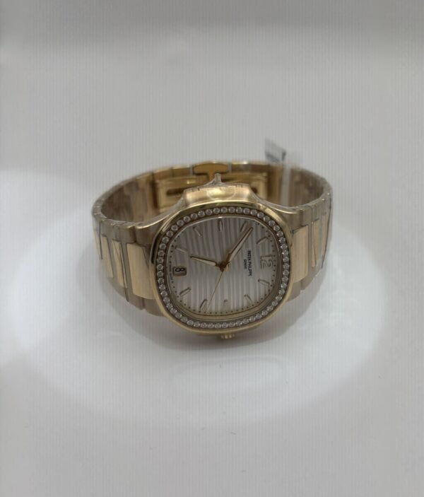 Patek Philippe Nautilus 7118/1200R‑001 – 35.2 mm Rose Gold with Diamond Bezel - Image 3