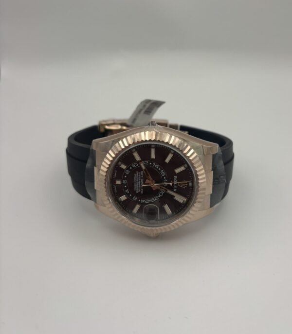 Rolex Sky-Dweller 42 mm (Ref. 326235) 18k Everose Gold Case Oysterflex Rubber Bracelet - Image 3