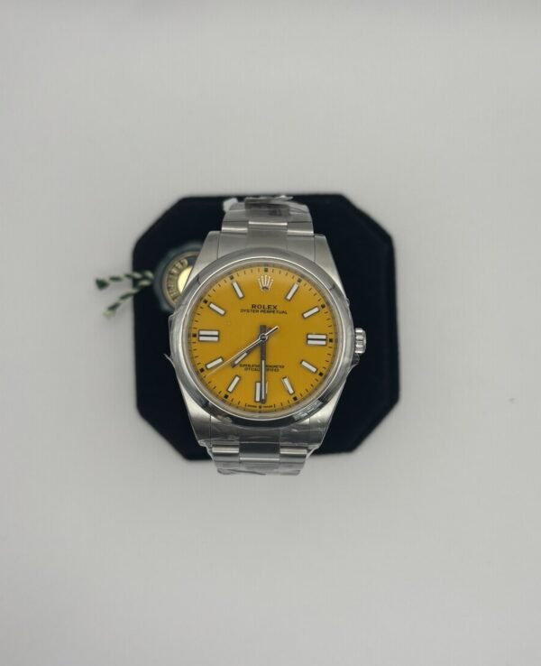 Rolex Oyster Perpetual 41 – Ref. 124300 (Yellow Dial) 41 mm Stainless Steel Smooth Bezel - Image 2