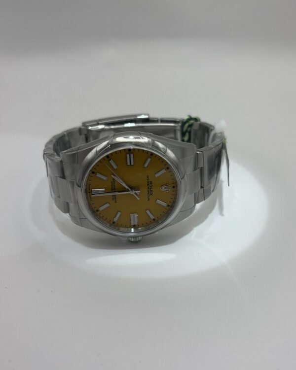 Rolex Oyster Perpetual 41 – Ref. 124300 (Yellow Dial) 41 mm Stainless Steel Smooth Bezel - Image 3