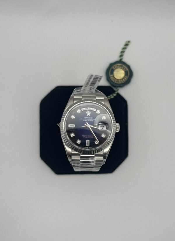 Rolex Ref. 128239 36 mm Solid 18k White Gold Case with Fluted Bezel - Image 2