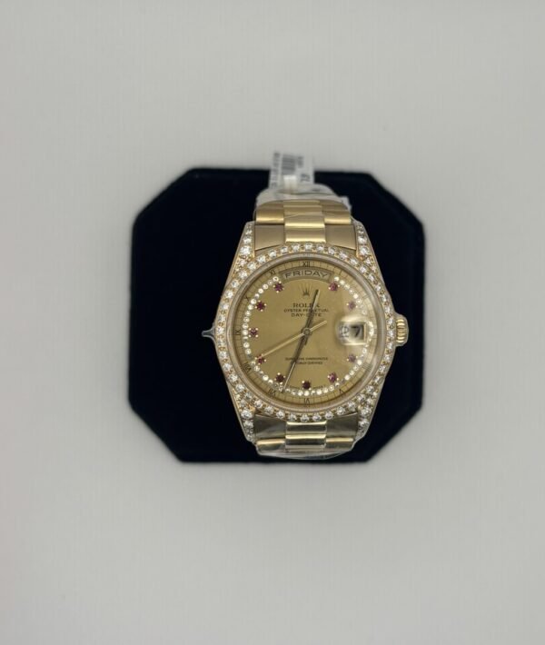 Rolex Day-Date 36mm Yellow Gold with Diamond Bezel & Champagne Dial - Image 2