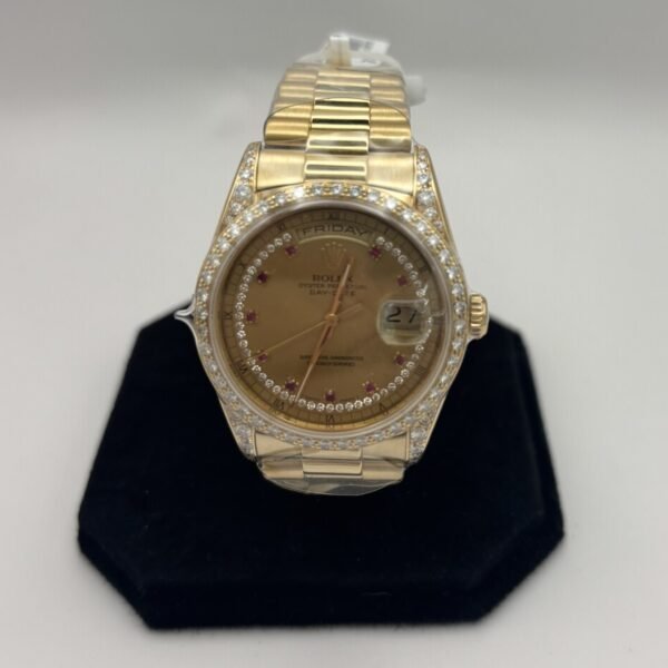 Rolex Day-Date 36mm Yellow Gold with Diamond Bezel & Champagne Dial
