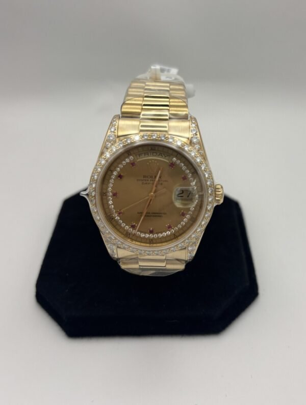 Rolex Day-Date 36mm Yellow Gold with Diamond Bezel & Champagne Dial