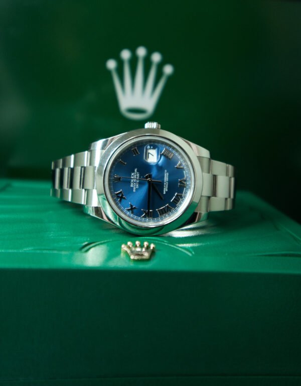 Rolex Datejust 41 mm – Blue Roman Dial with Smooth Bezel (Ref. 116300) - Image 2